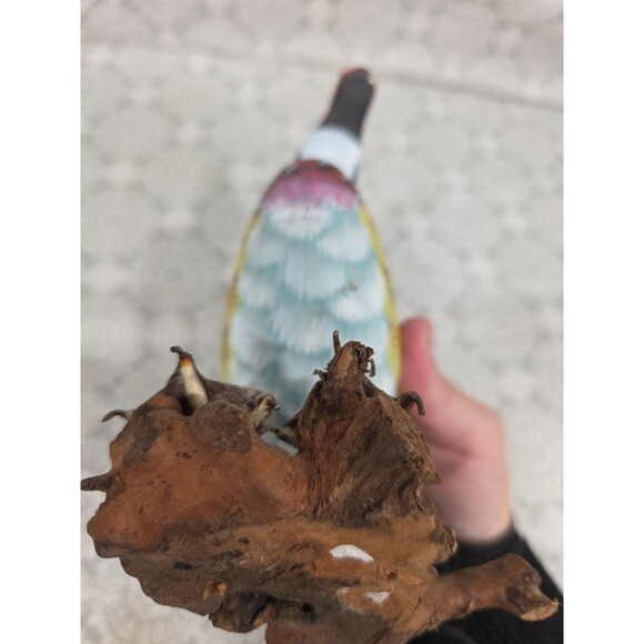 Colorful Wooden Duck Bird Figurine Sculpture Wood Duck Decoy Rustic Decor - Picture 7 of 8